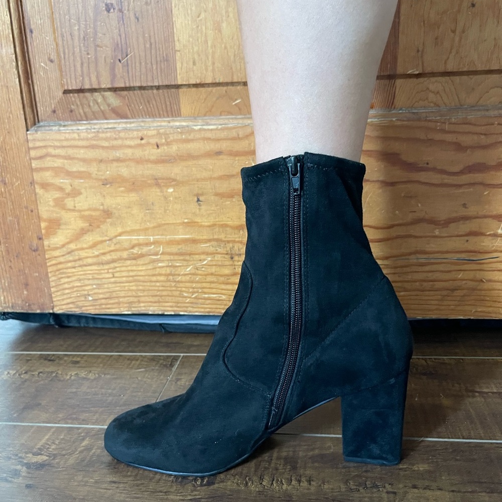 Steve Madden Black Suede Ankle Boots